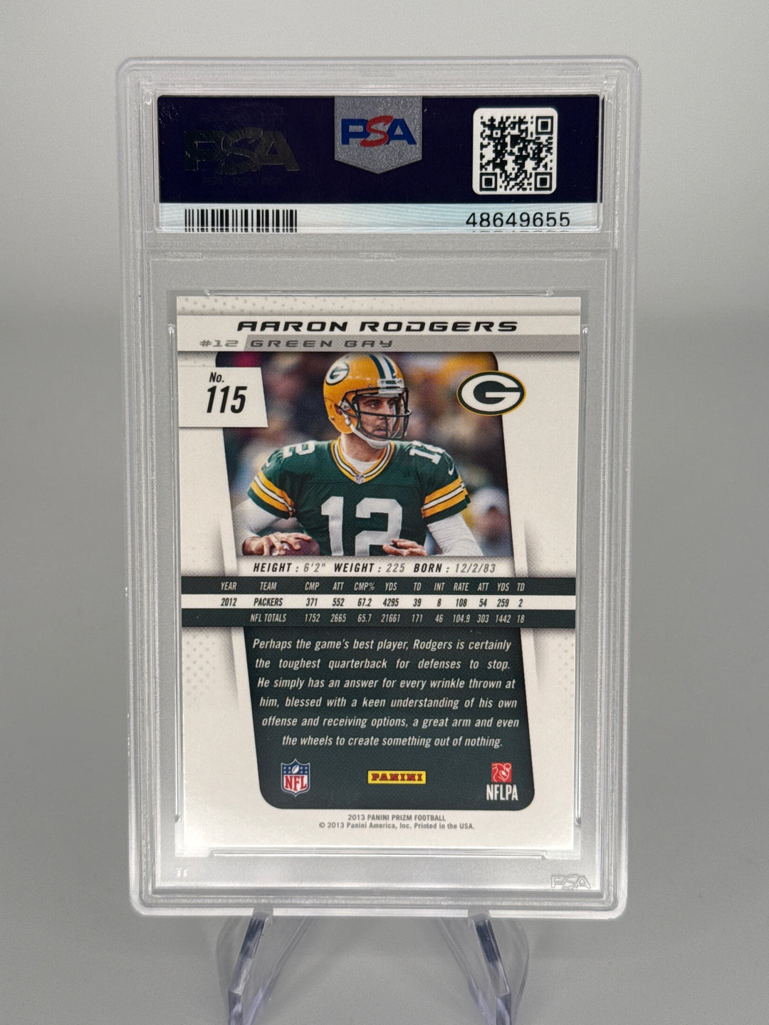 Aaron Rodgers 2013 Panini Prizm, PSA 10 Gem Mint