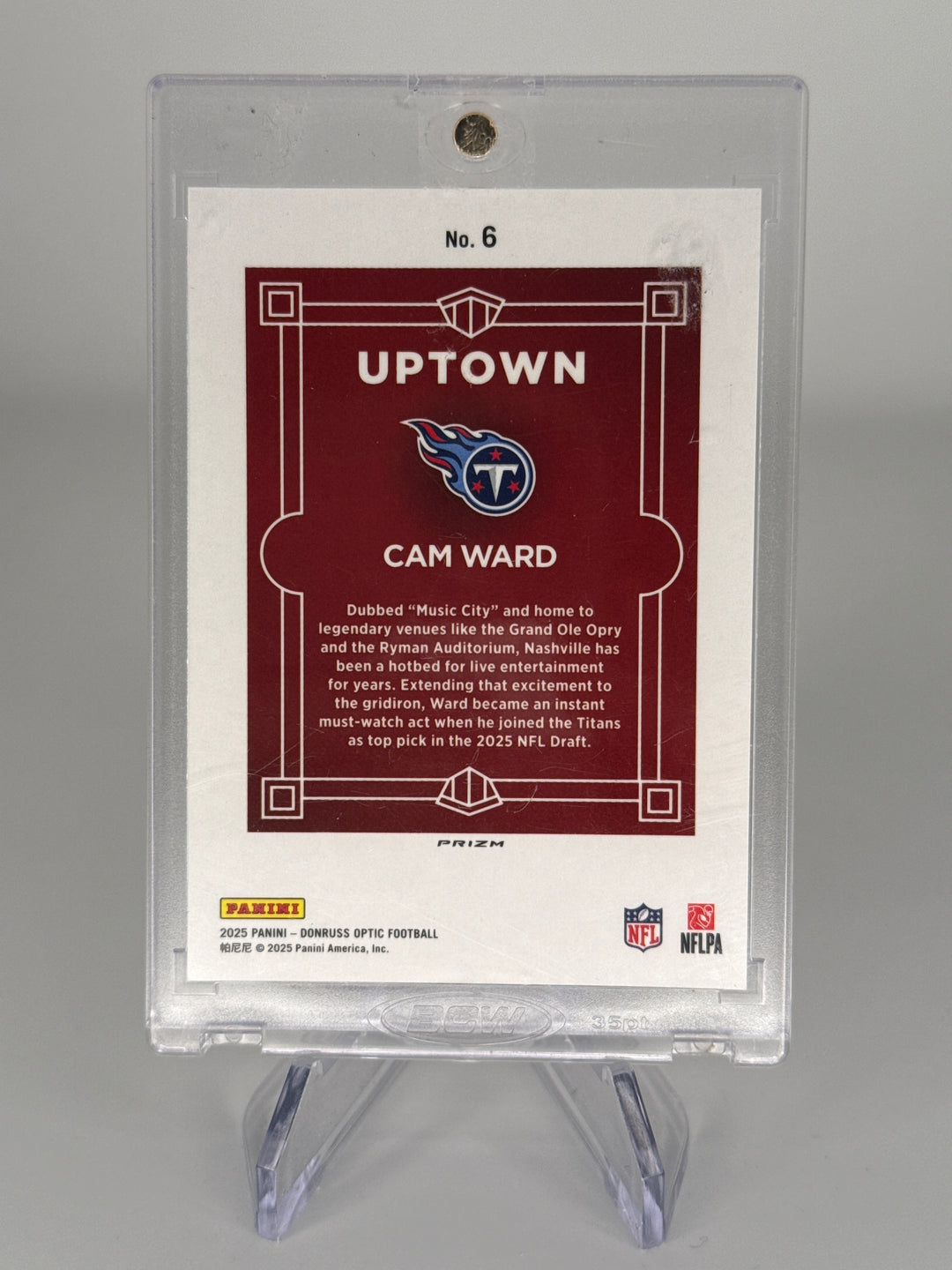 Cam Ward 2025 Panini Donruss Optic Uptown SSP Case Hit Rookie