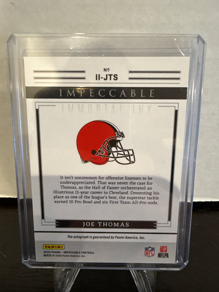 Joe Thomas 2025 Panini Impeccable Imortal Ink Auto, 41/75
