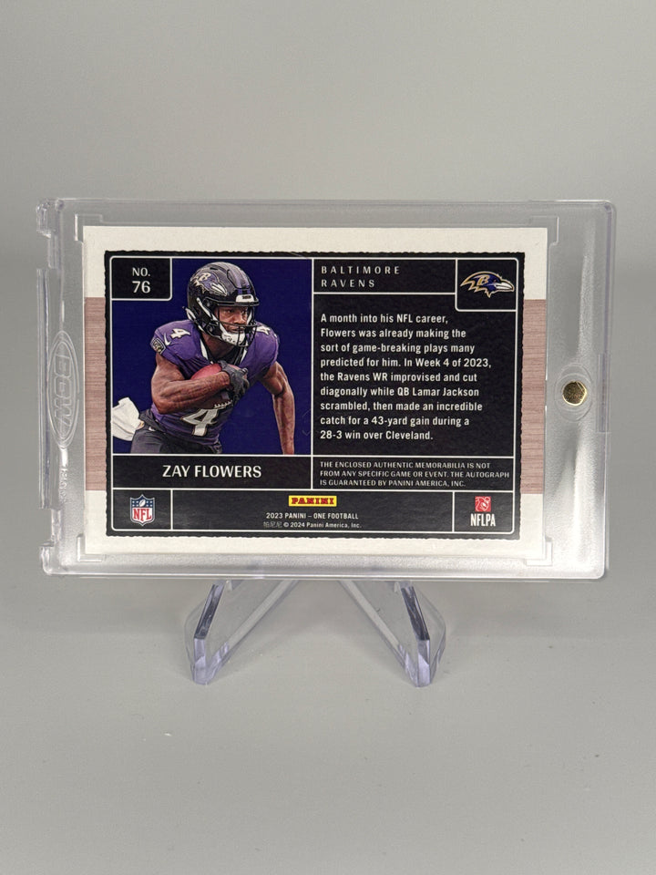 Zay Flowers 2023 Panini One Rookie Quad Patch Auto, 20/25