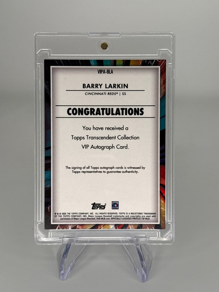 Barry Larkin 2023 Topps Transcendent Collection VIP Auto, 13/23