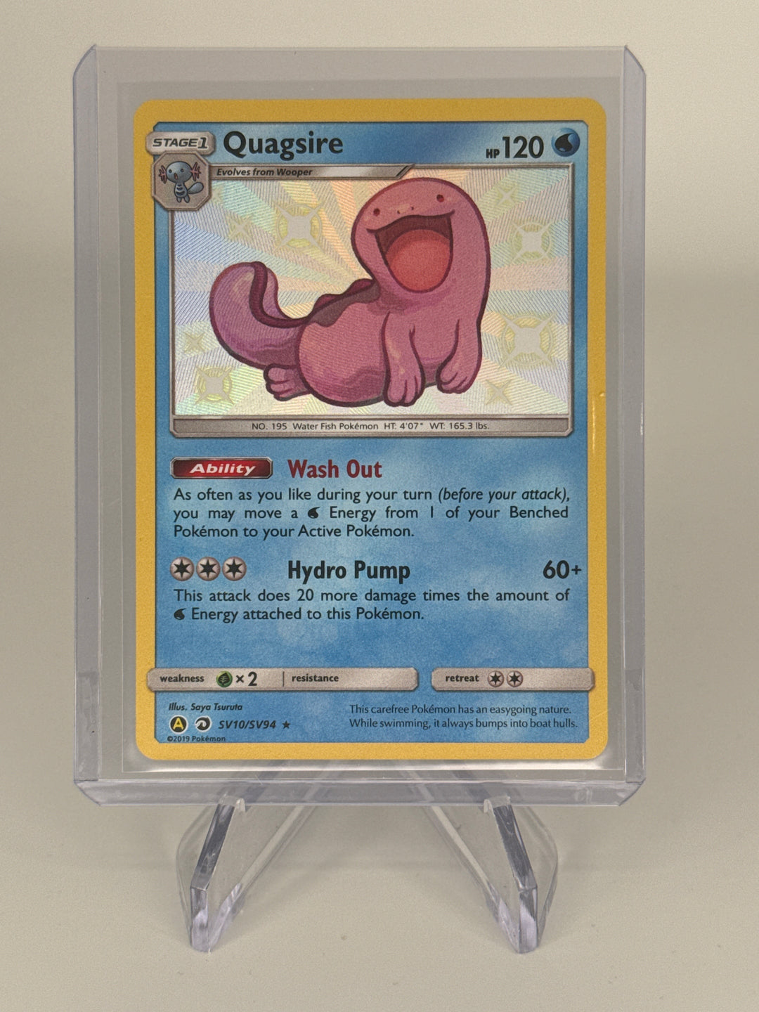 Pokemon TCG 2019 Quagsire Hidden Fates Shiny Vault Holo, SV10/SV94