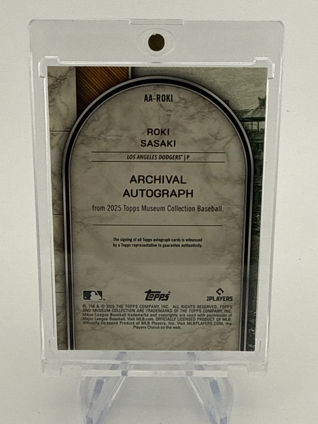 Roki Sasaki 2025 Topps Museum Collection Rookie Auto, 106/149