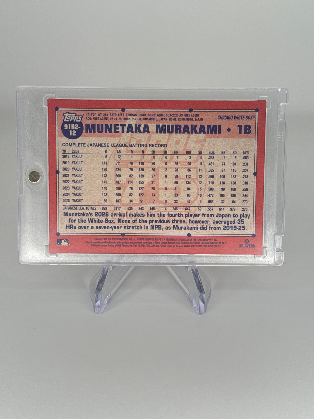 Munetaka Murakami 2026 Topps Series 2 1991 Orange Rookie, 19/25