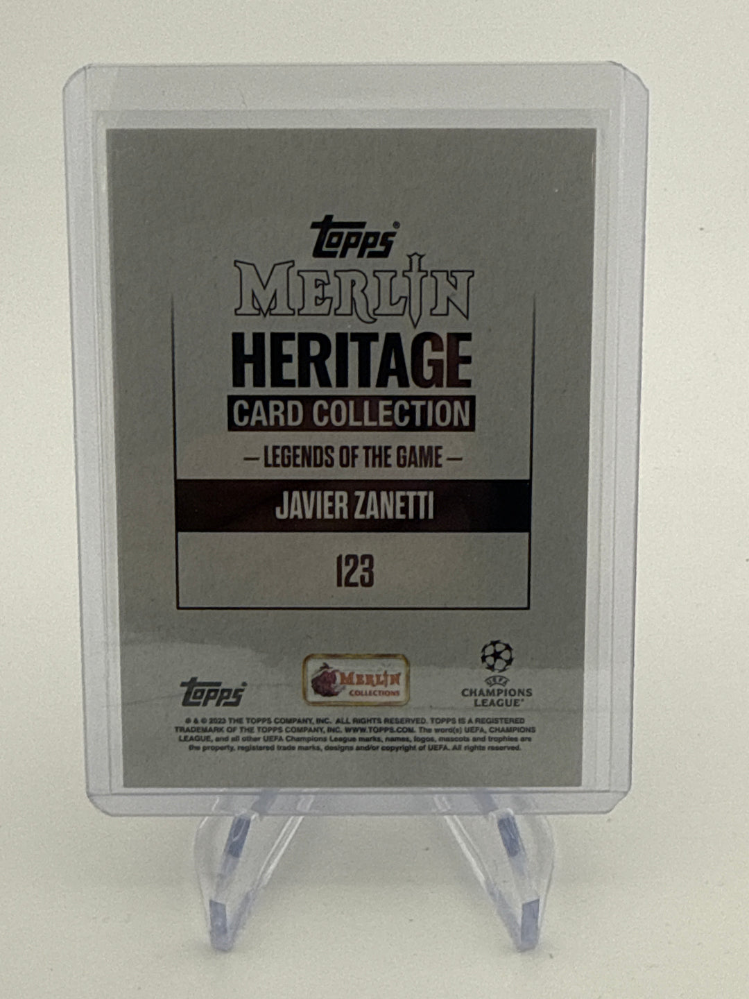 Javier Zanetti 2023 Topps Merlin Heritage Legends of the Game Auto, 63/99