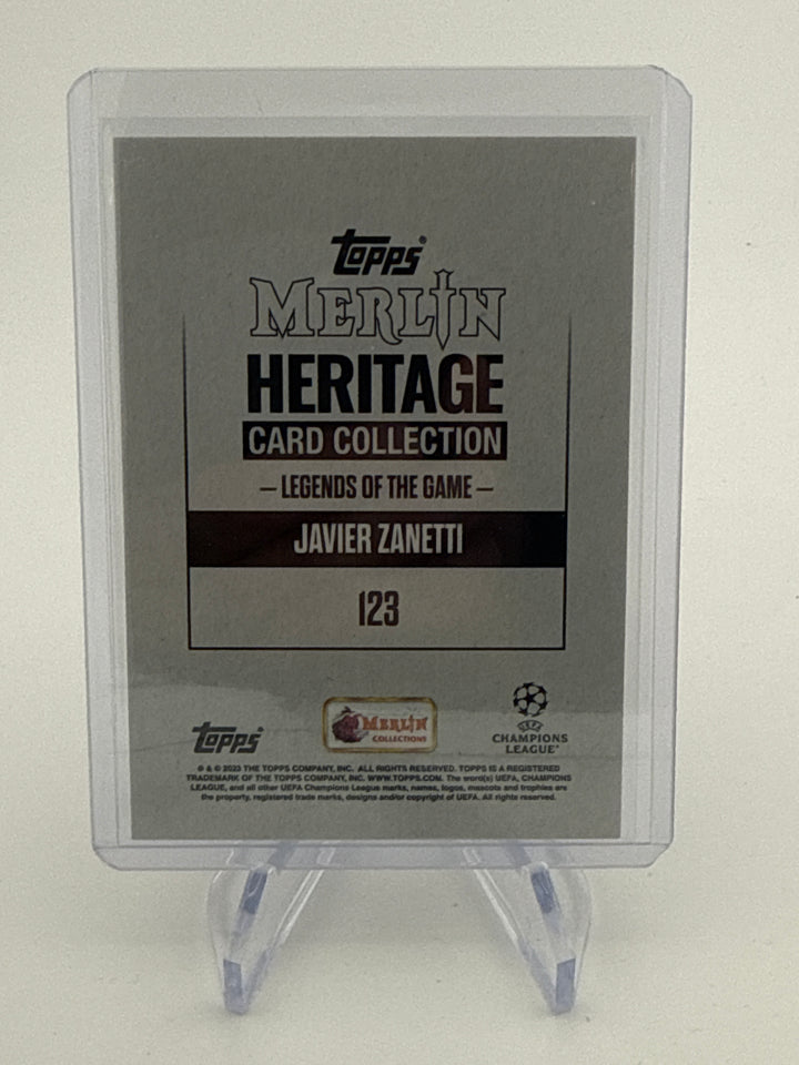 Javier Zanetti 2023 Topps Merlin Heritage Legends of the Game Auto, 63/99