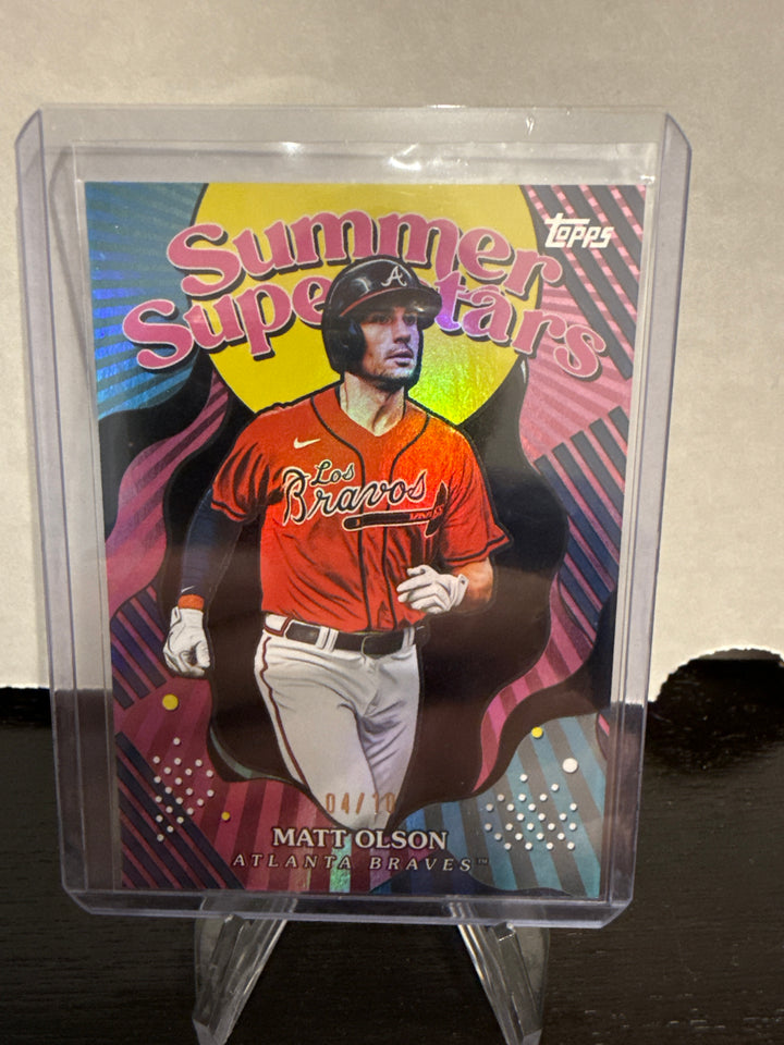 Matt Olson 2025 Topps Summer Super Stars Black Foil, 04/10
