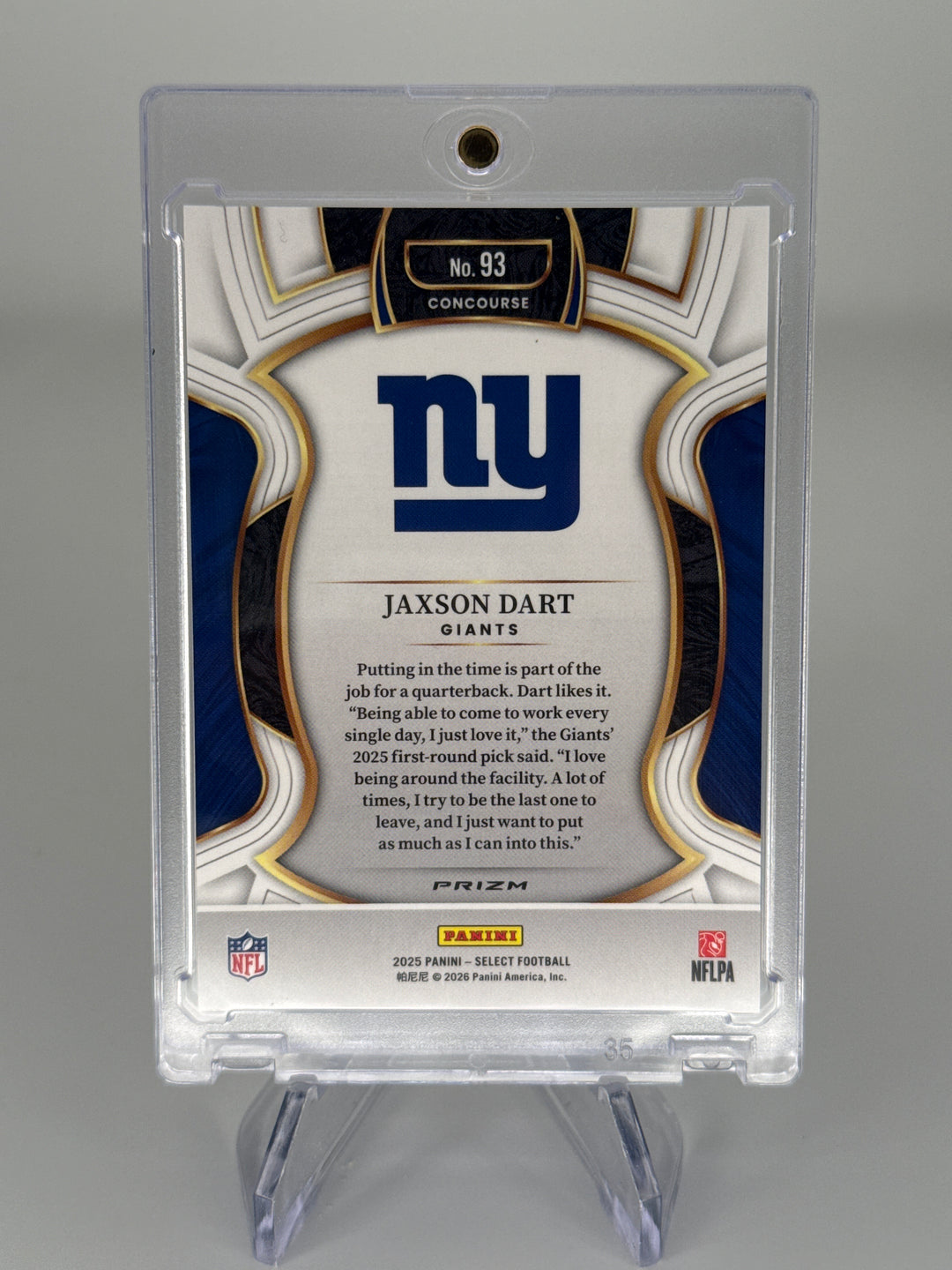 Jaxson Dart 2025 Panini Select Zebra Shock SSP Rookie