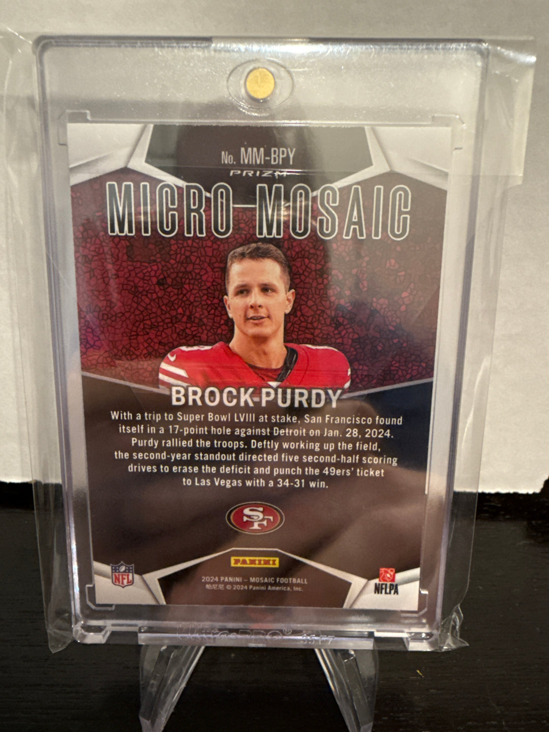 Brock Purdy 2024 Panini Mosaic Micro Mosaic Case Hit