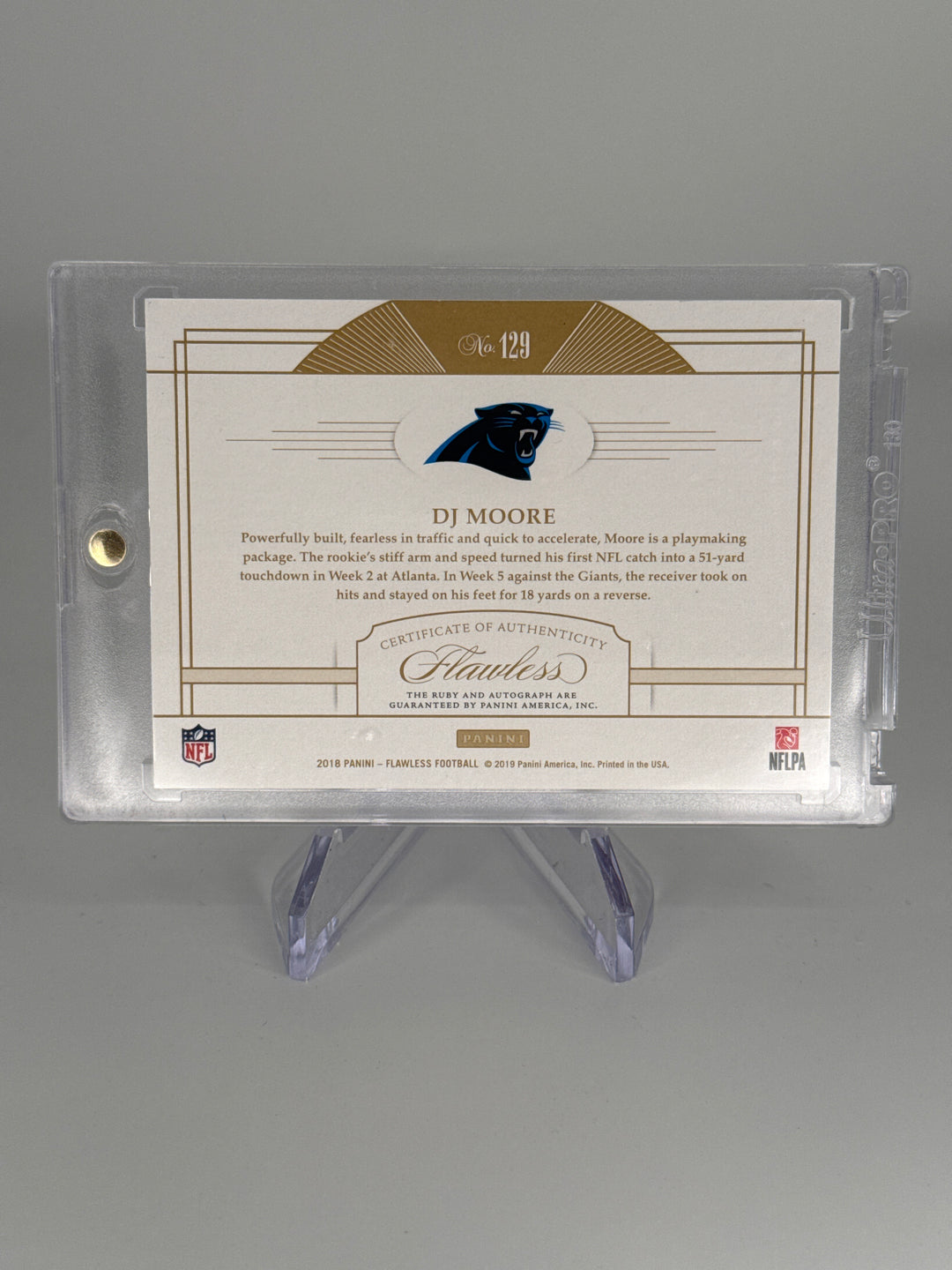 DJ Moore 2018 Panini Flawless Ruby Gemstone Rookie Auto, 09/20