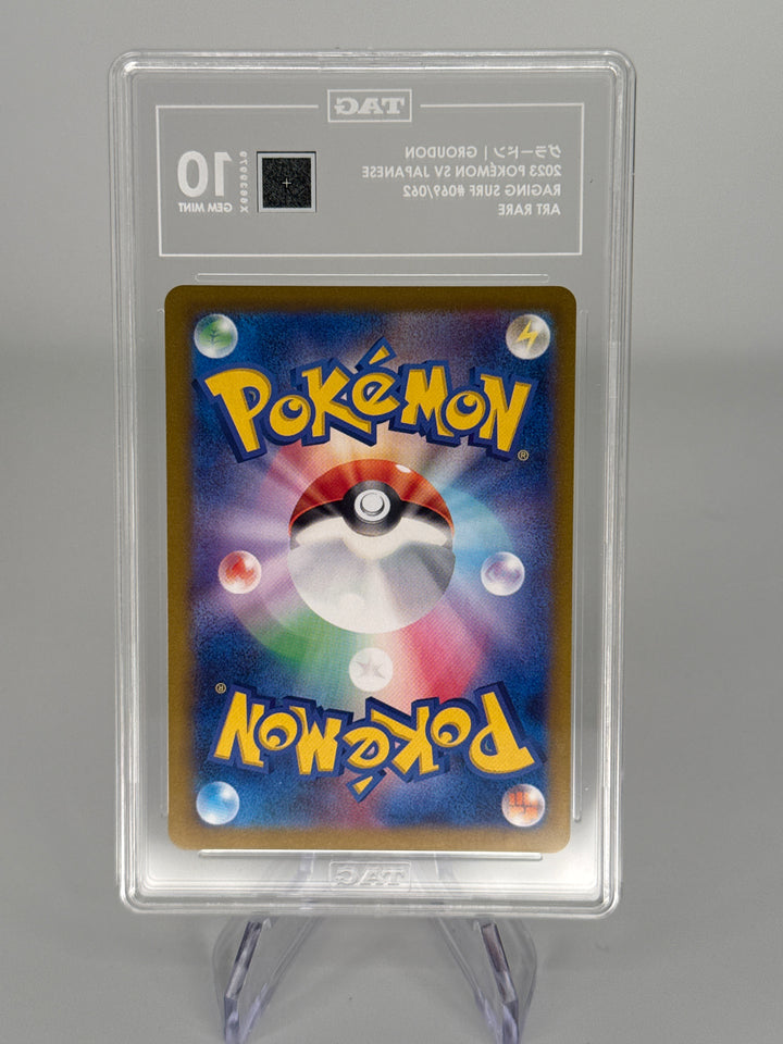 Pokemon TCG 2023 Japanese Groudon Raging Surf Full Art, 069/062, TAG 10 Gem Mint