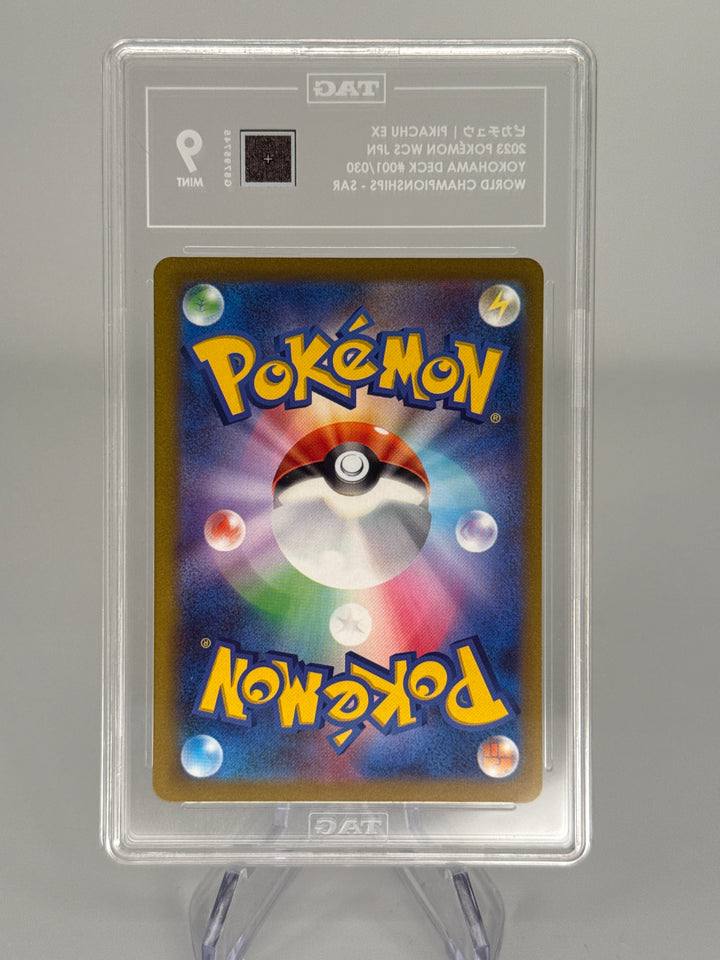 Pokemon TCG 2023 Japanese Pikachu EX Yokohama Deck World Championships Special Art Rare, 001/030, TAG 9 Mint