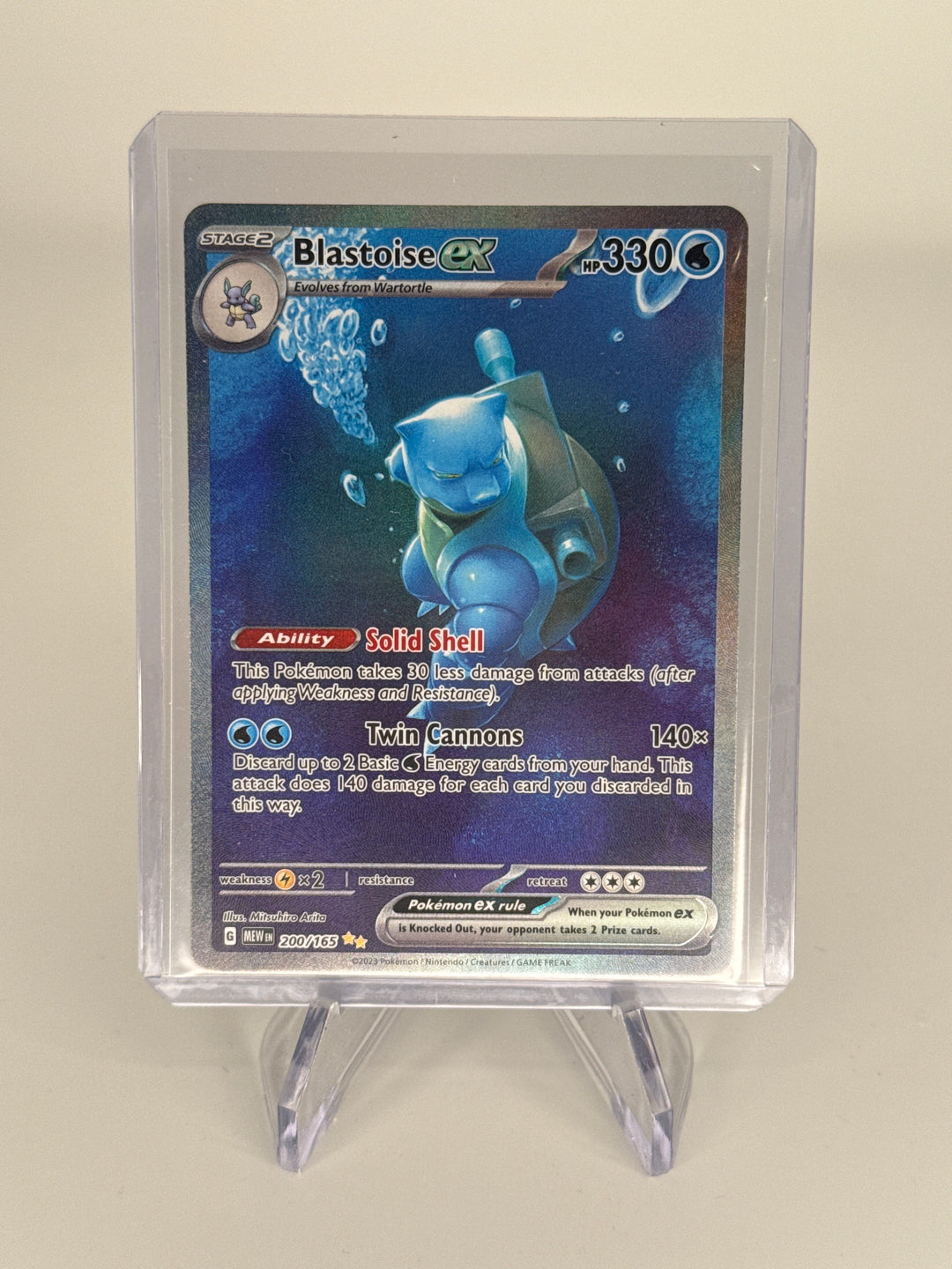 Pokemon TCG 2023 Blastoise EX Scarlet & Violet 151 Special Illustration Rare, 200/165
