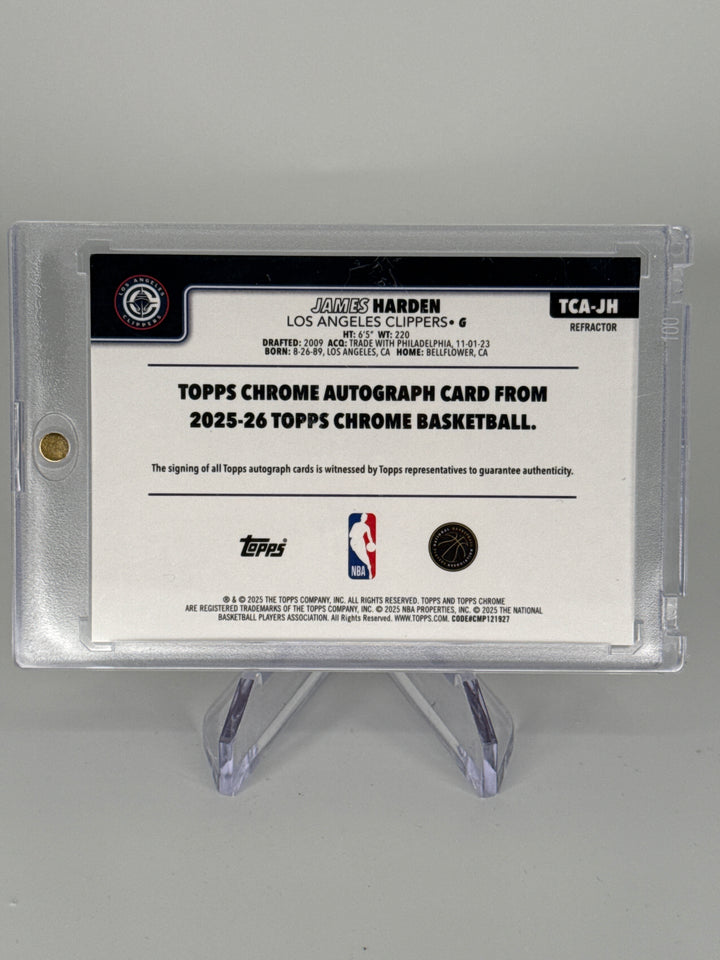 James Harden 2025 Topps Chrome Refractor Auto