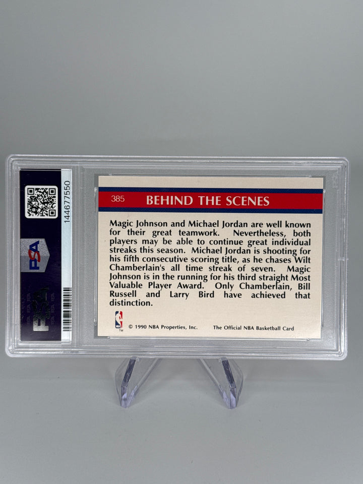 Magic Johnson/Michael Jordan 1990 NBA Hoops Super Streaks, PSA 9 Mint