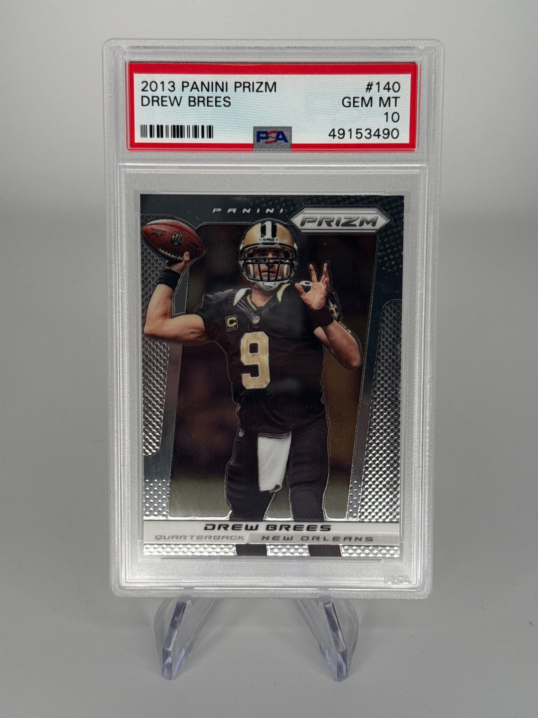 Drew Brees 2013 Panini Prizm, PSA 10 Gem Mint