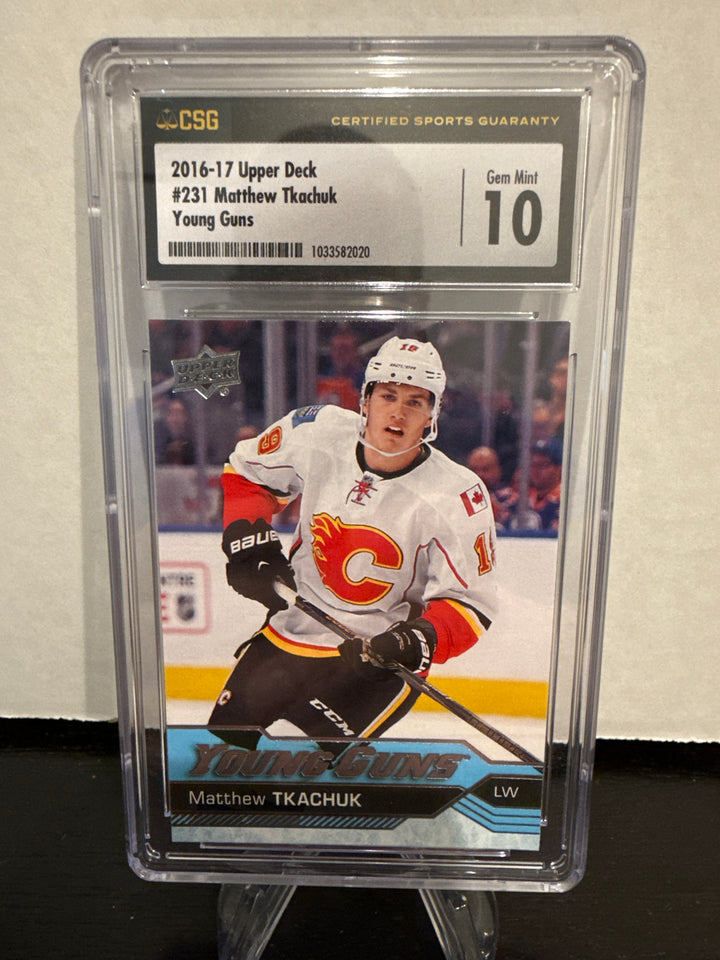 Matthew Tkachuk 2016 Upper Deck Young Guns Rookie, CSG 10 Gem Mint