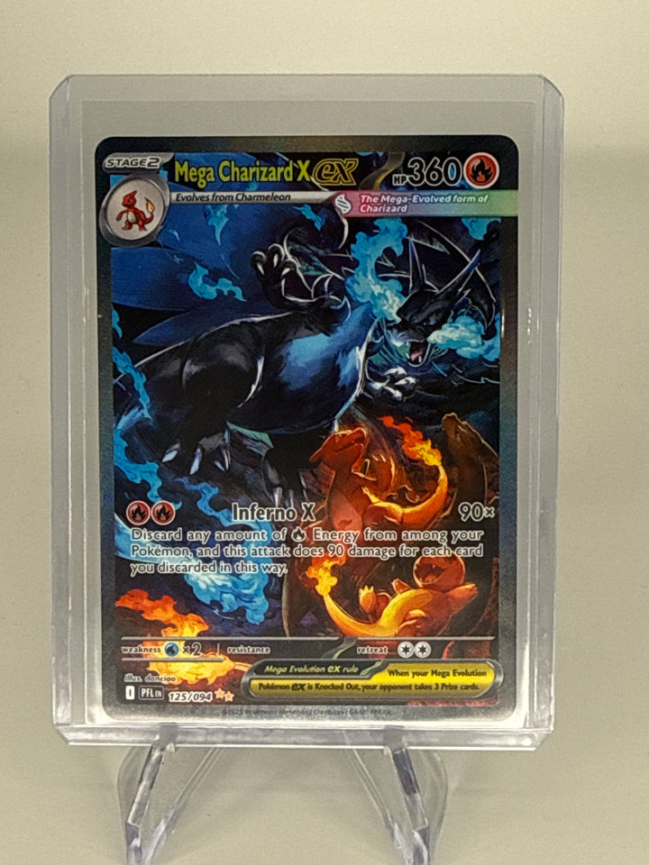 Pokemon TCG 2025 Mega Charizard X EX Phantasmal Flames Full Art Special Illustration Rare, 125/094