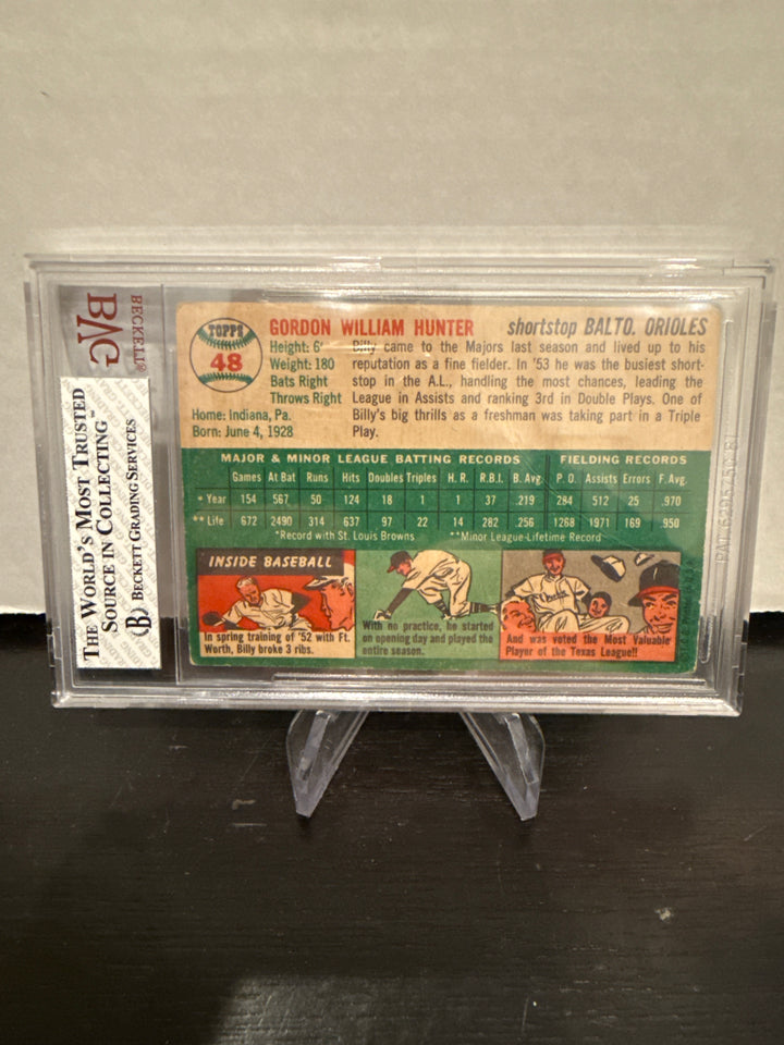 Billy Hunter 1954 Topps, BVG 2.5