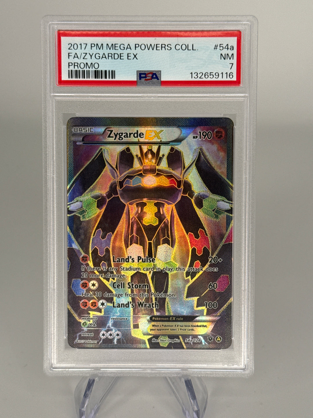 Pokemon TCG 2017 Zygarde EX XY Fates Collide Alternate Art Ultra Rare, 54a/124, PSA 7
