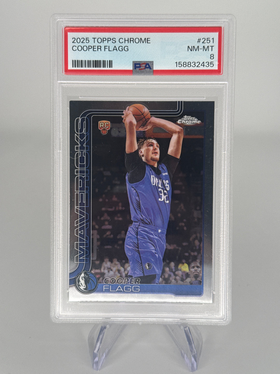 Cooper Flagg 2025 Topps Chrome Rookie, PSA 8