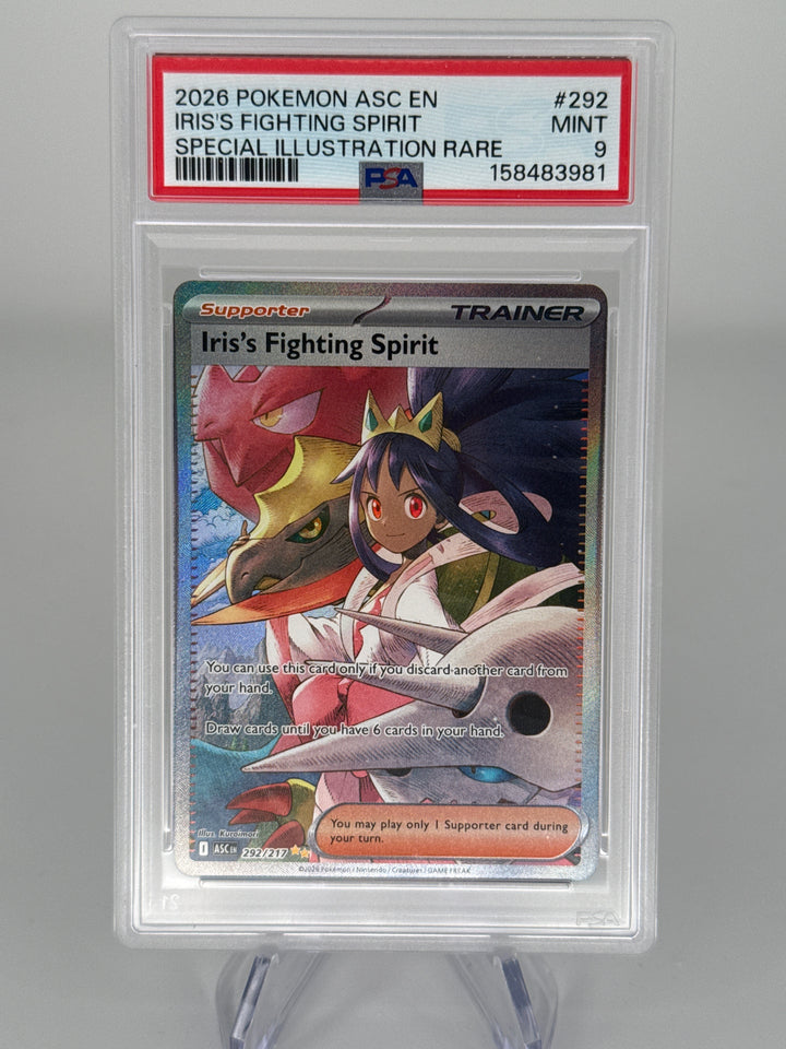 Pokemon TCG 2026 Iris's Fighting Spirit Ascended Heroes Special Illustration Rare, 292/217, PSA 9 Mint