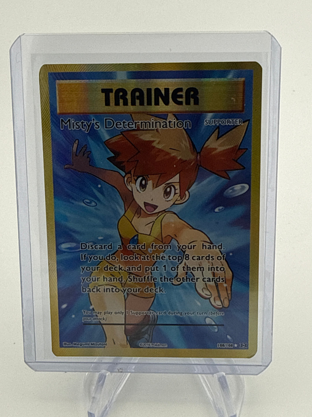 Pokemon TCG 2016 Misty's Determination Trainer Full Art Holofoil, 108/108