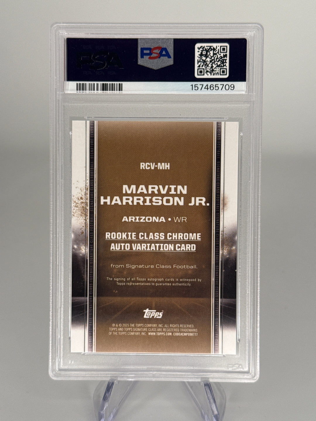 Marvin Harrison Jr 2024 Topps Signature Class Chrome Rookie Auto, PSA 9 Mint