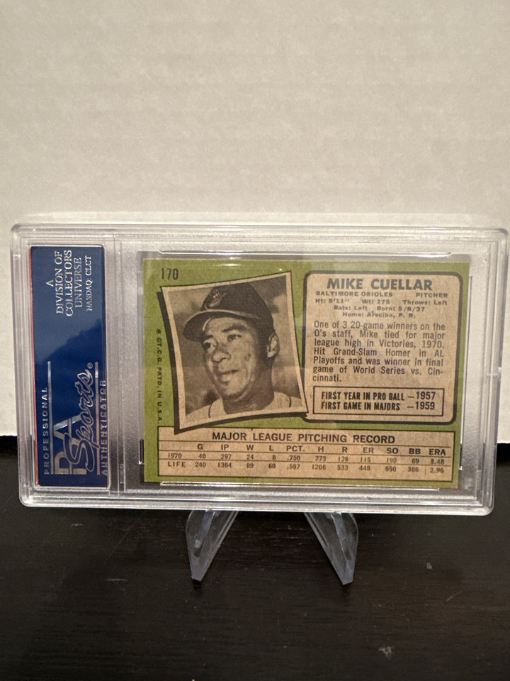 Mike Cuellar 1971 Topps, PSA 7