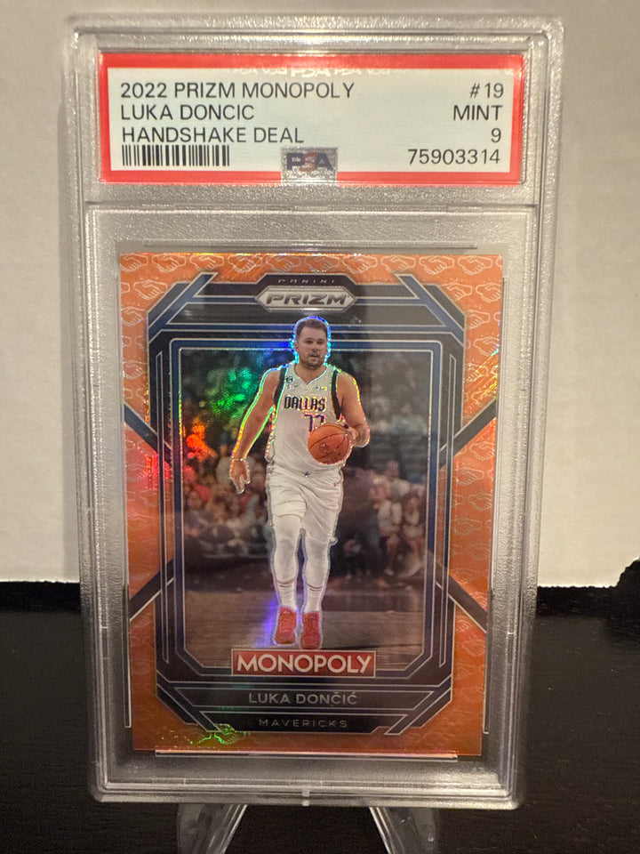 Luka Doncic 2022 Panini Prizm Monopoly Handshake Deal, PSA 9 Mint