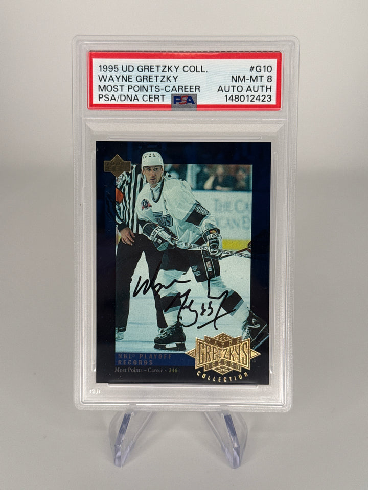 Wayne Gretzky 1995 Upper Deck Gretzky Collection Auto, PSA 8, PSA Authentic Auto