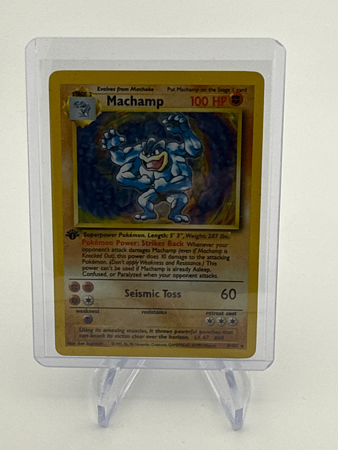 Pokemon TCG 1999 Machamp 1st Edition Base Set Holo, 8/102