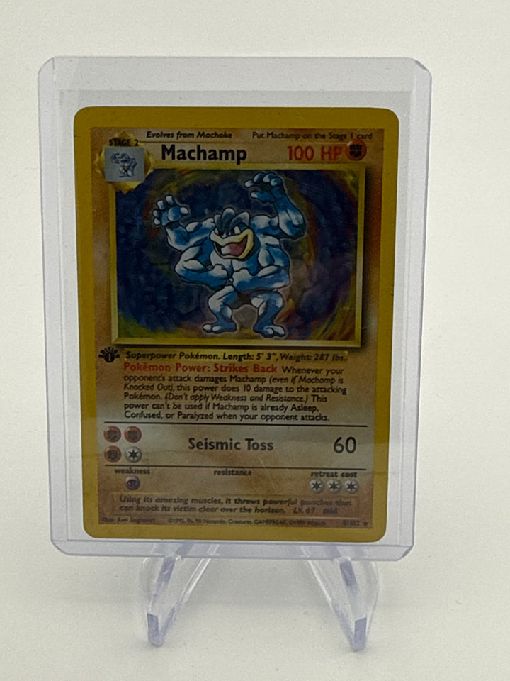 Pokemon TCG 1999 Machamp 1st Edition Base Set Holo, 8/102