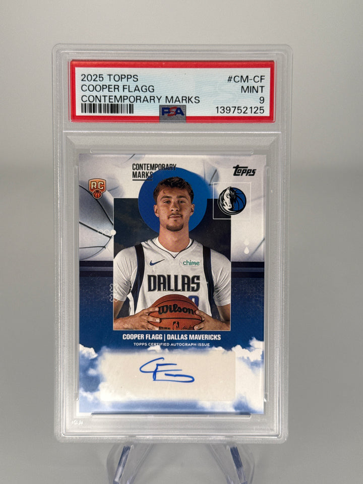 Cooper Flagg 2025 Topps Flagship Contemporary Marks Rookie Auto, PSA 9 Mint