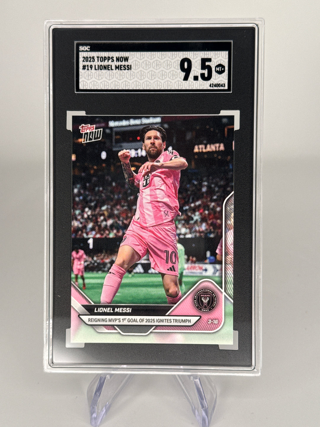 Lionel Messi 2025 Topps Now, SGC 9.5 Gem Mint