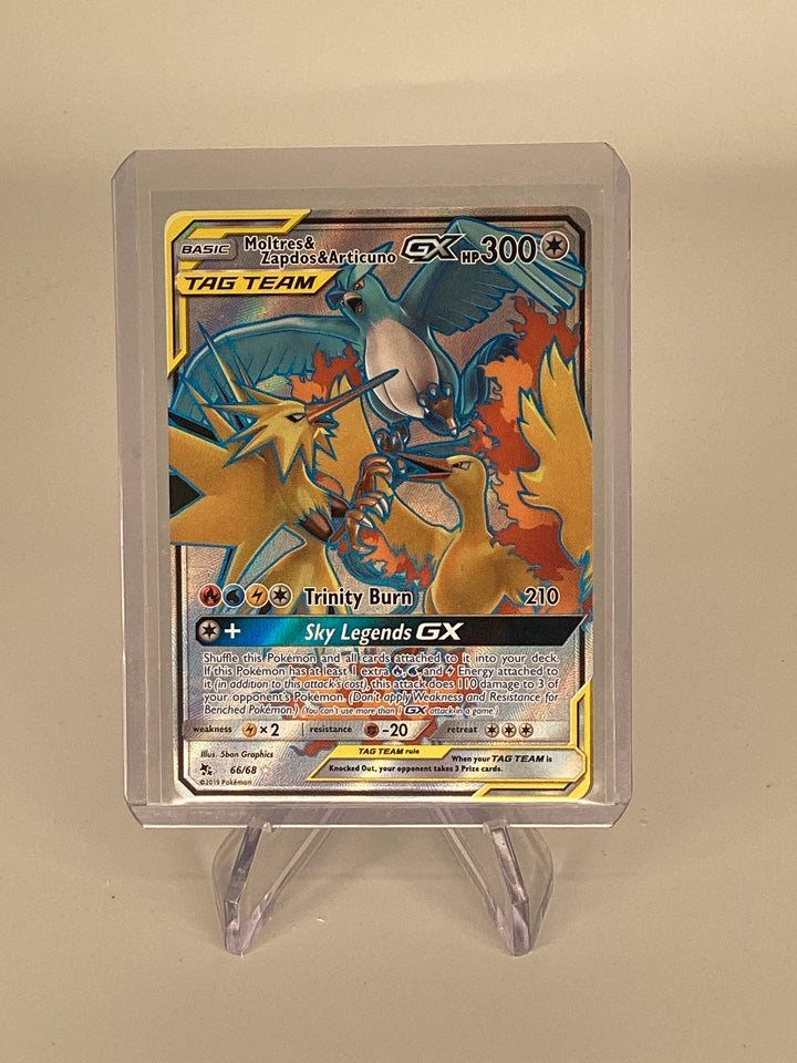 Pokemon TCG 2019 Moltres & Zapdos & Articuno Sun & Moon Hidden Fates Full Art, 66/68
