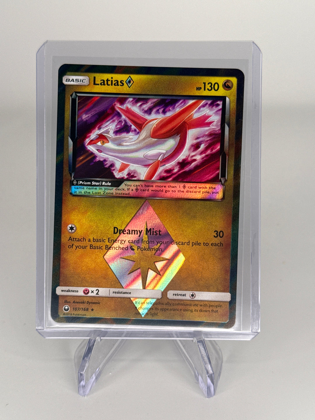 Pokemon TCG 2018 Latias Prism Star Celestial Storm Holo, 107/168