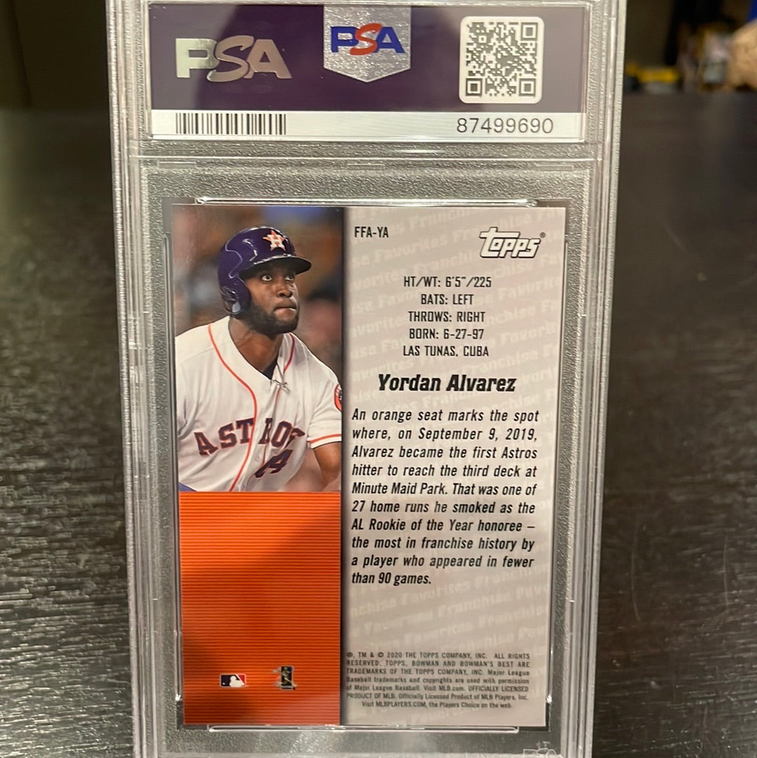 Yordan Alvarez 2020 Bowmans Best, Franchise Favorites Rookie, PSA 10 Gem Mint
