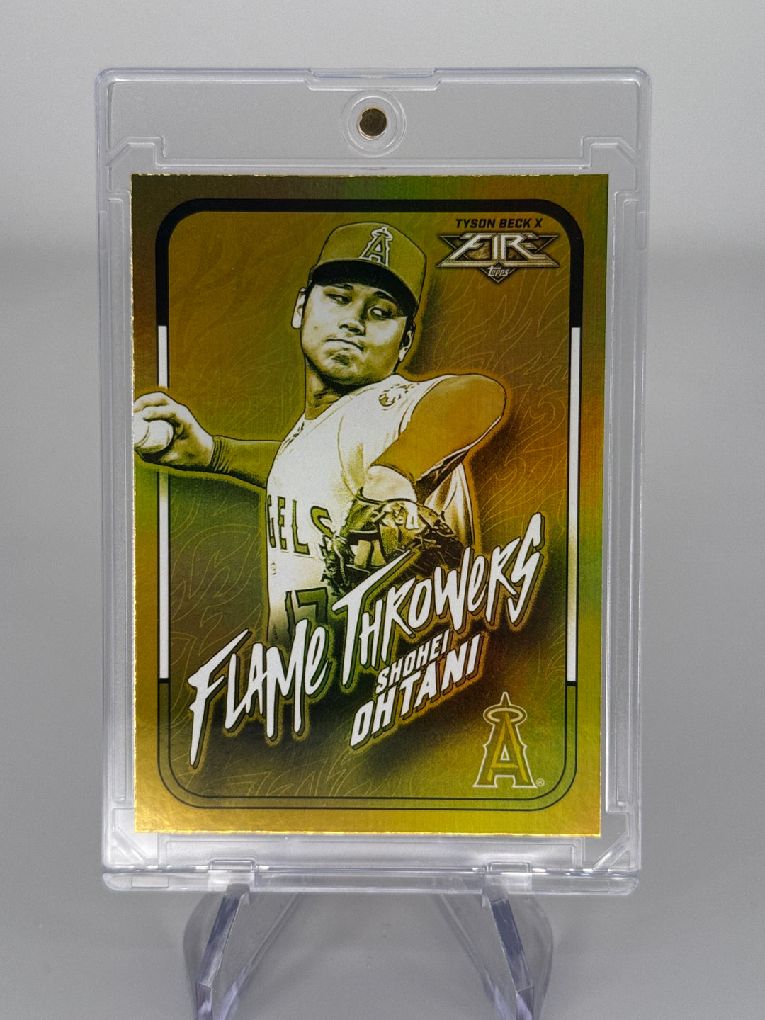 Shohei Ohtani 2022 Topps Fire Flame Throwers Gold Minted
