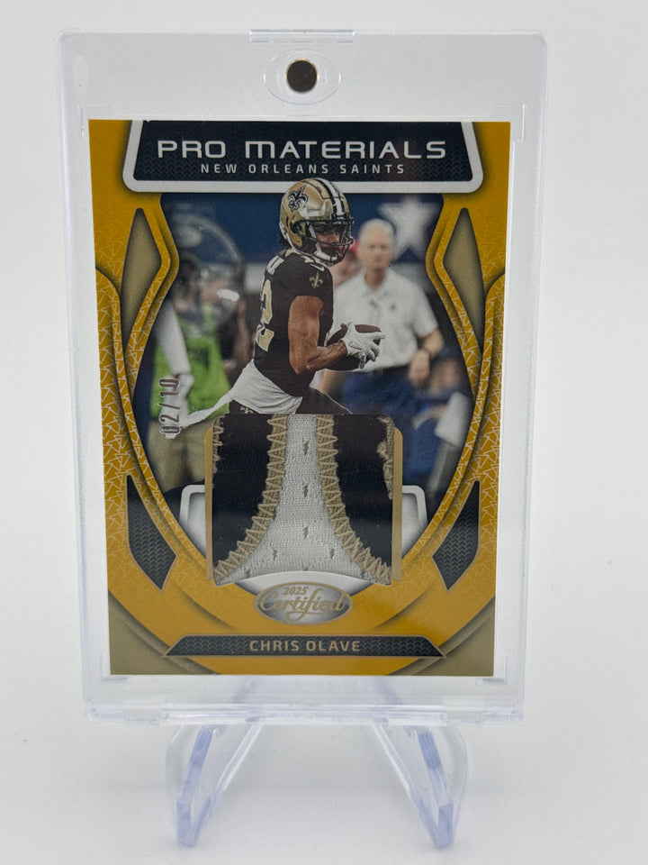 Chris Olave 2025 Panini Certified Pro Potentials Gold Relic, 02/10