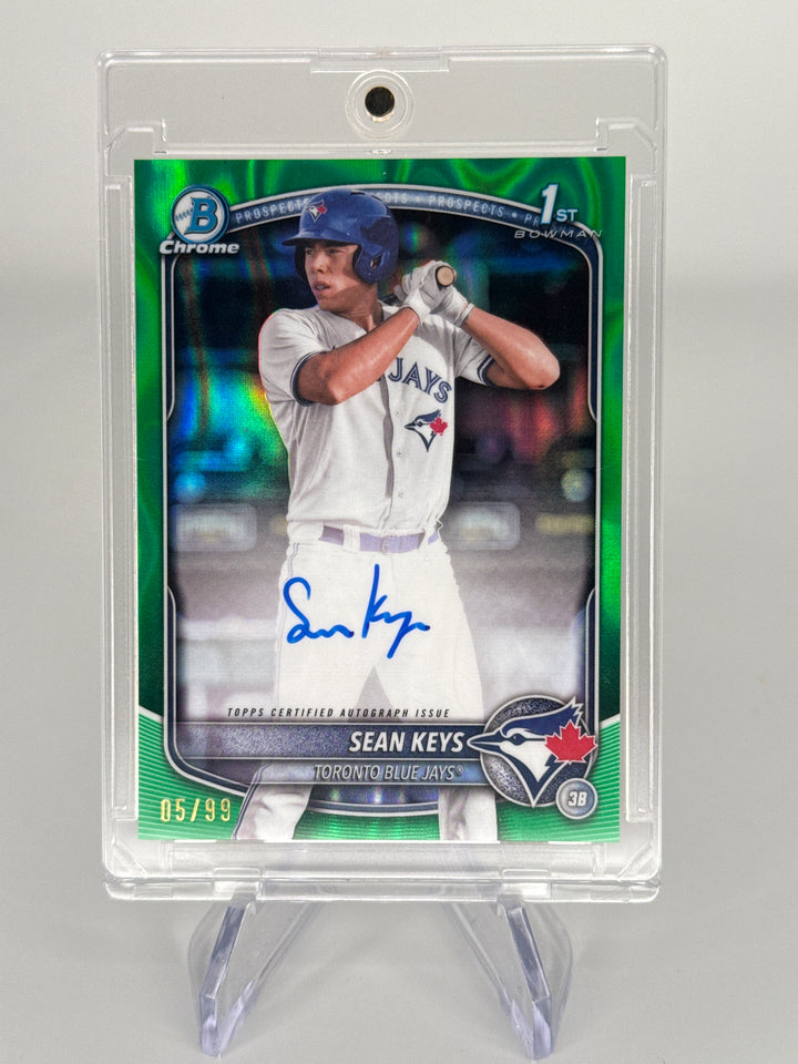 Sean Keys 2025 Bowman Chrome Green Lava Refractor 1st Auto, 05/99