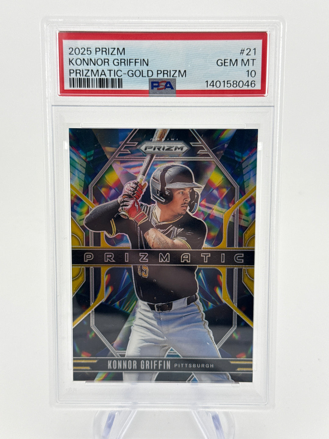 Konnor Griffin 2025 Panini Prizm Prizmatic Gold Prizm Rookie, 06/10, PSA 10 Gem Mint