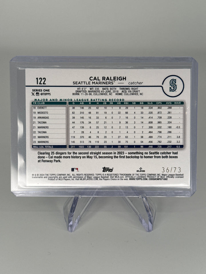 Cal Raleigh 2024 Topps Series One Black, 36/73