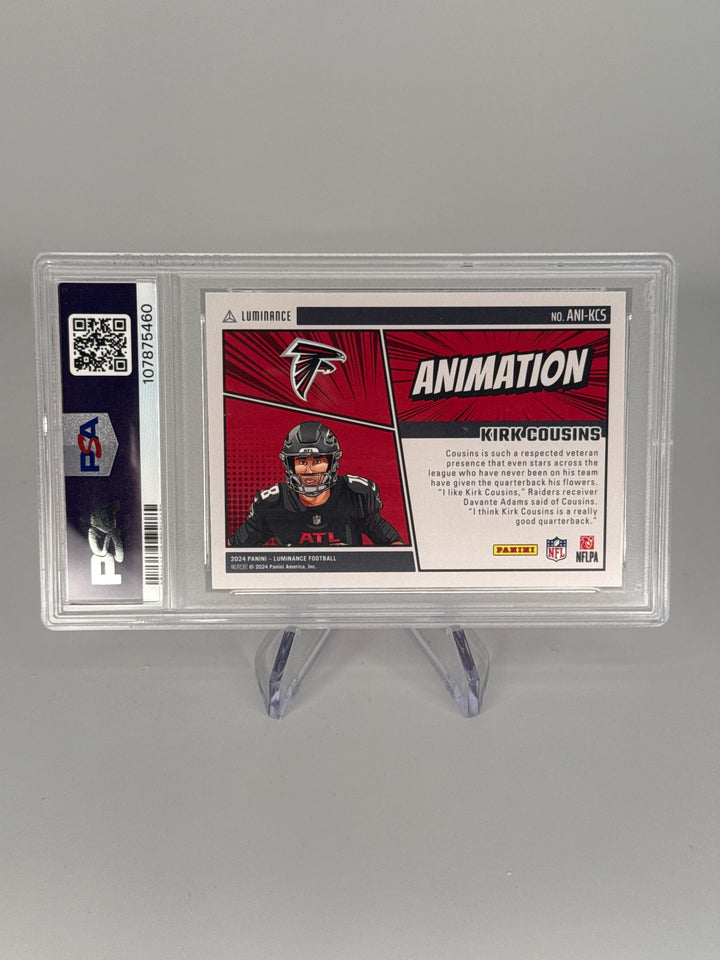 Kirk Cousins 2024 Panini Luminance Animation SSP Case Hit, PSA 9 Mint