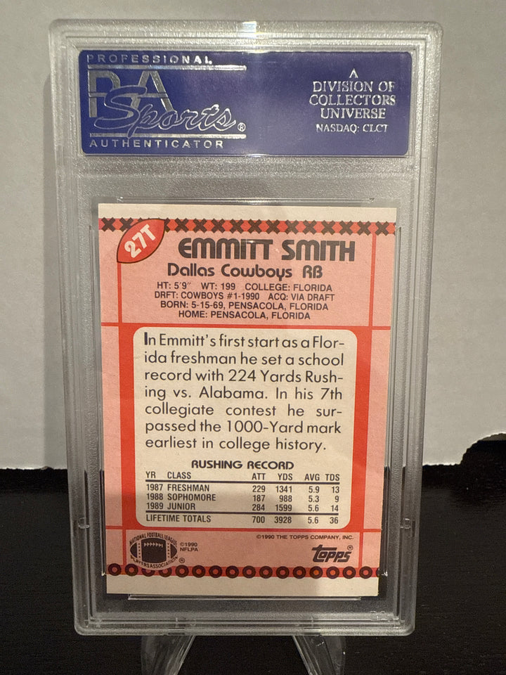 Emmitt Smith 1990 Topps Traded Rookie, PSA 9 Mint