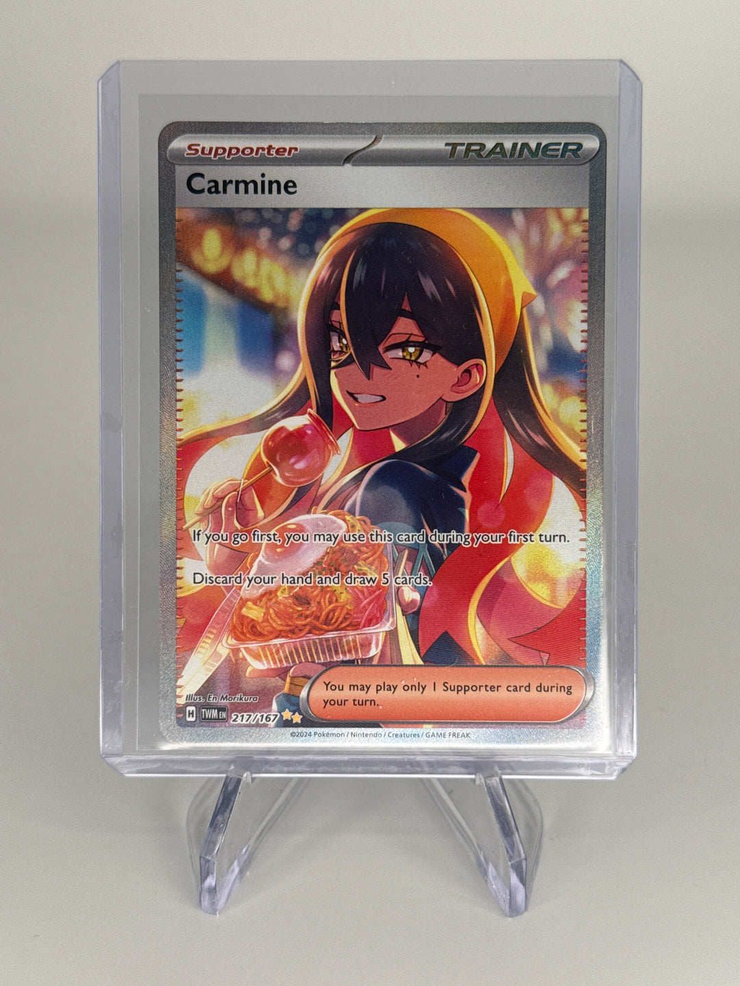 Pokémon TCG 2024 Carmine Trainer Twighlight Masquerade Special Illustration Rare, 217/167