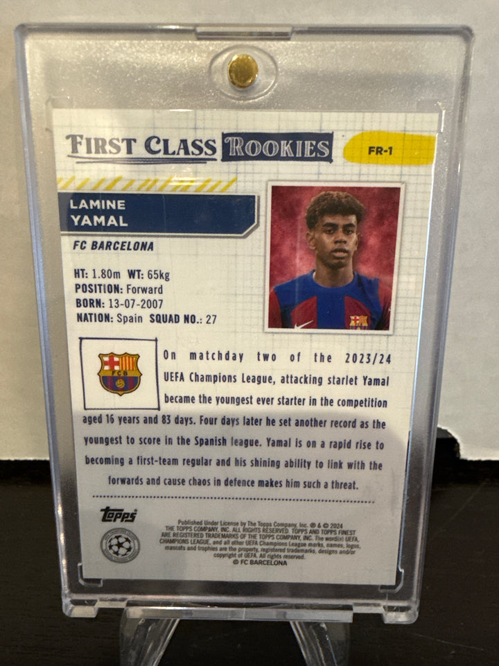 Lamine Yamal 2024 Topps Finest First Class Rookies Purple, 120/299