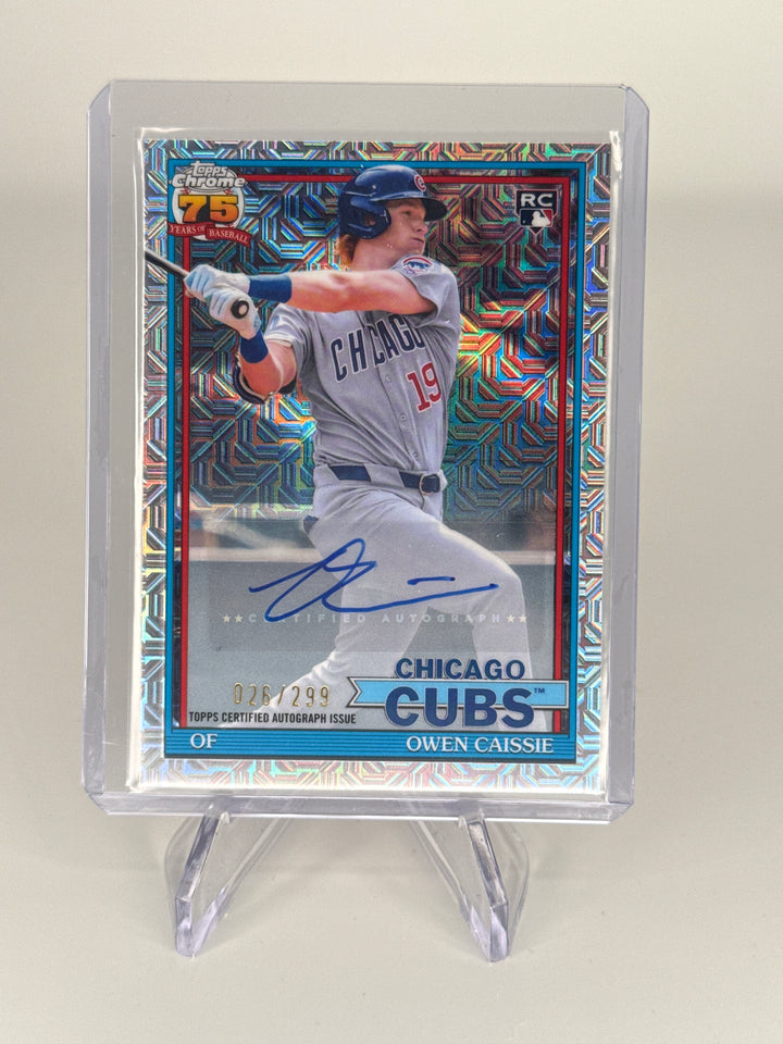 Owen Caissie 2026 Topps Chrome 75th Anniversary Rookie Auto, 026/299