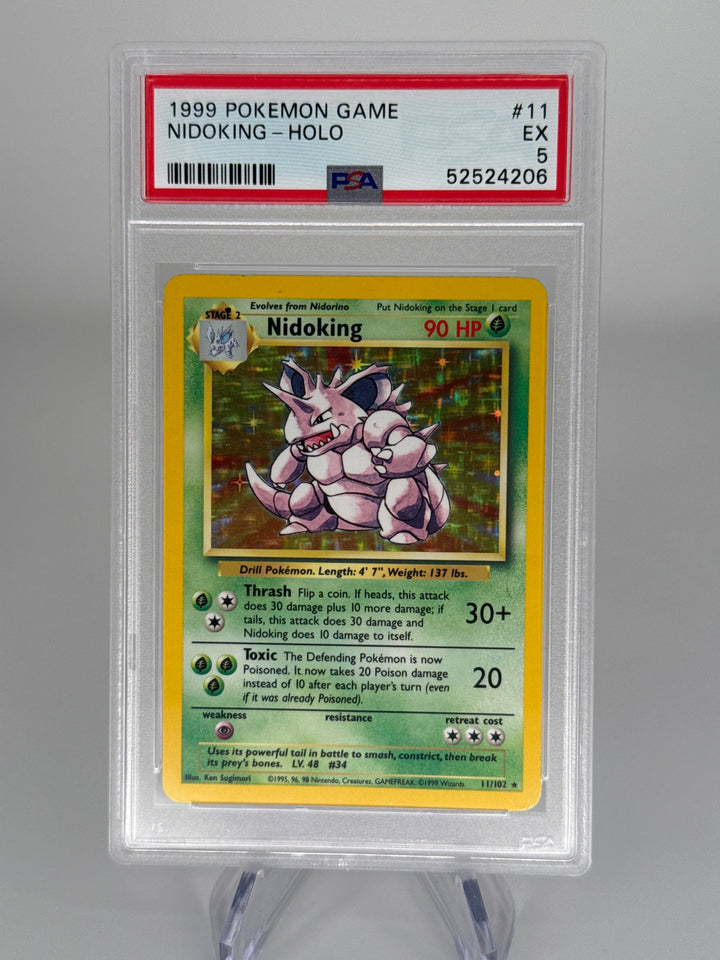 Pokemon TCG 1999 Nidoking Base Set Holo, 11/102, PSA 5