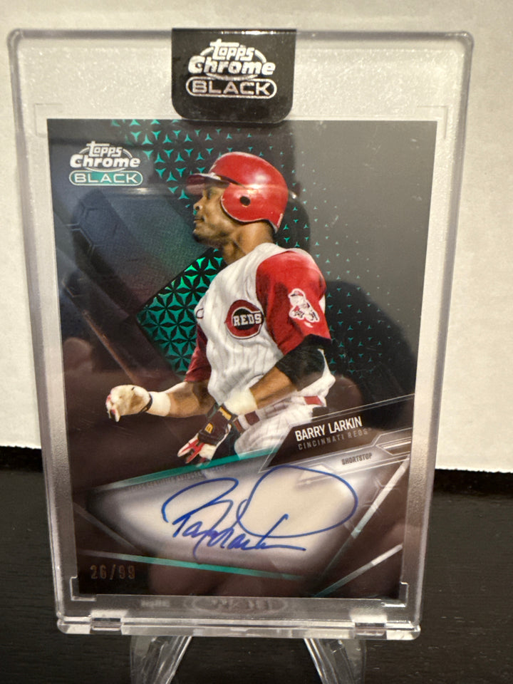 Barry Larkin 2021 Topps Chrome Black Auto, 26/99